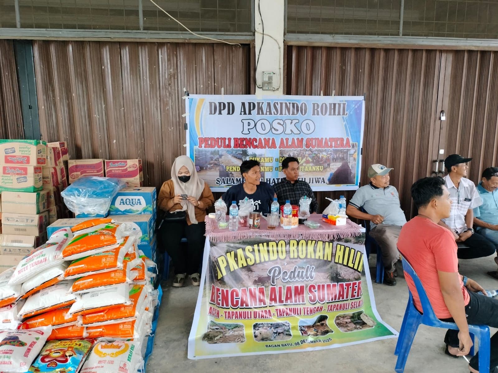 Apkasindo Rohil Buka Posko Peduli Bencana Sumatera, Bantuan Mengalir dan Mulai Disalurkan ke Berbagai Titik