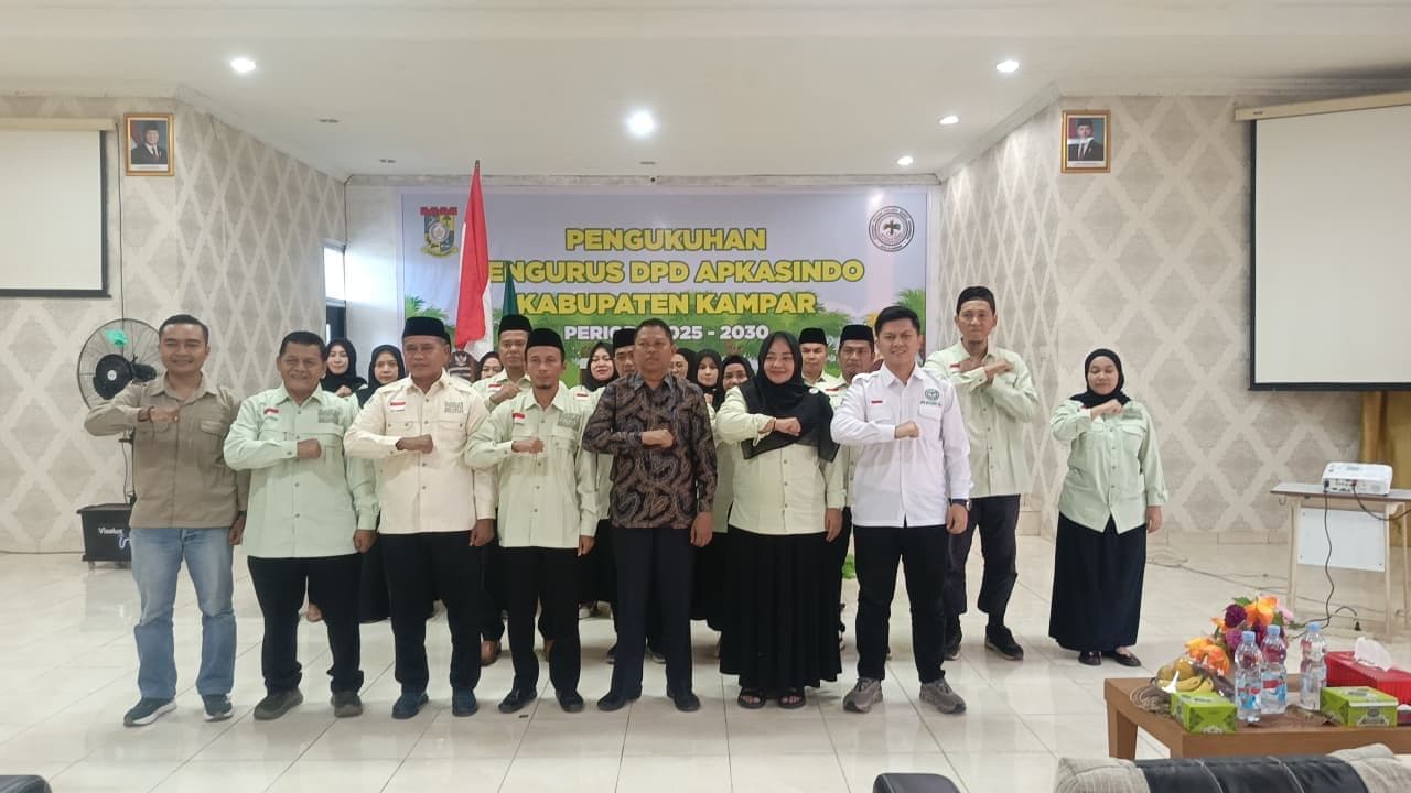 DPD APKASINDO Kampar Resmi Dikukuhkan, Siap Genjot Perjuangan Petani Sawit 2025–2030