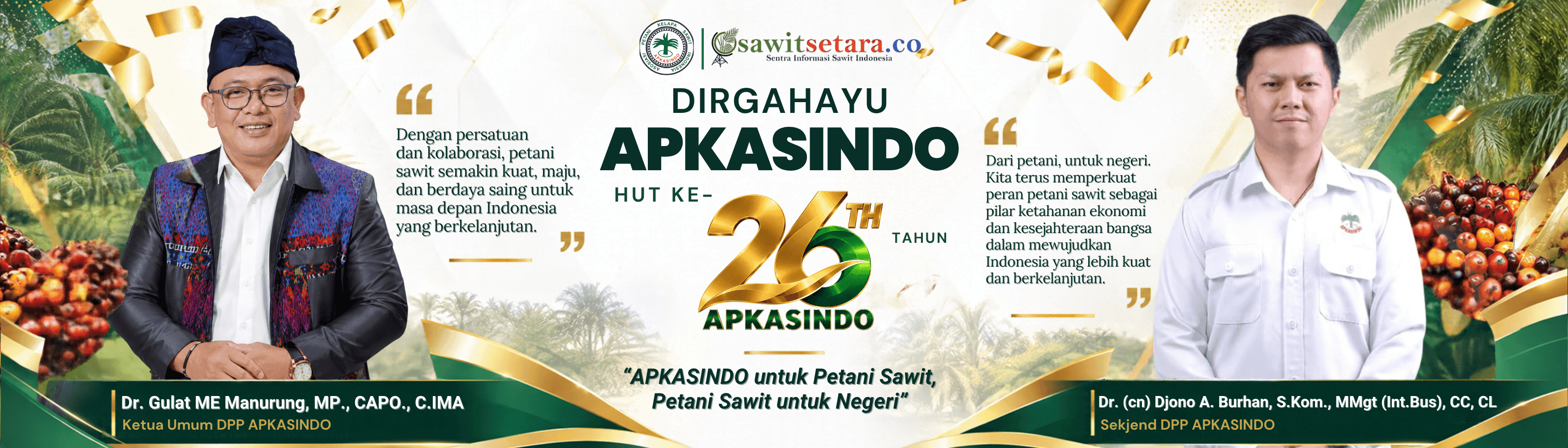 HUT APKASINDO - KETUM & SEKJEND