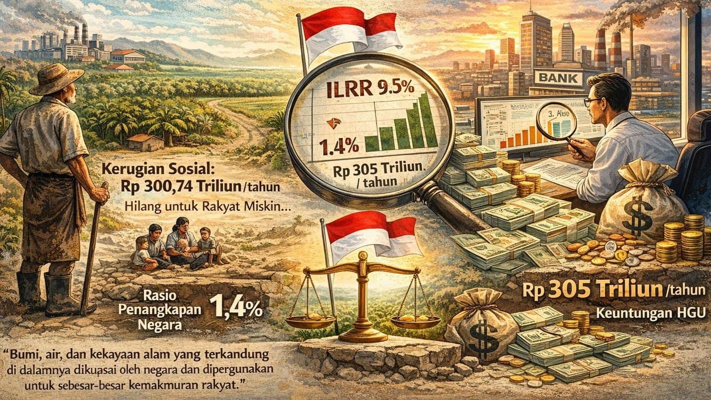 Tanah, Angka, dan Hati Nurani Bangsa: Mengkuantifikasi Distorsi Ekonomi HGU melalui Lensa Implicit Land Rent Rate