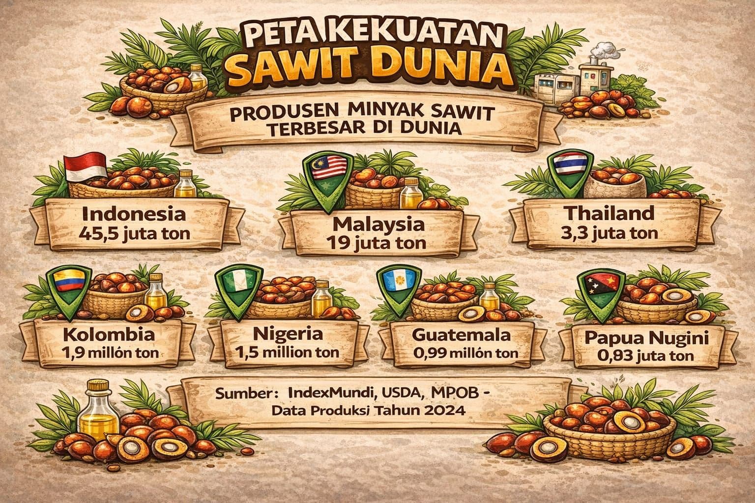 Peta Kekuatan Sawit Dunia: Siapa Produsen Terbesar Minyak Sawit Global?