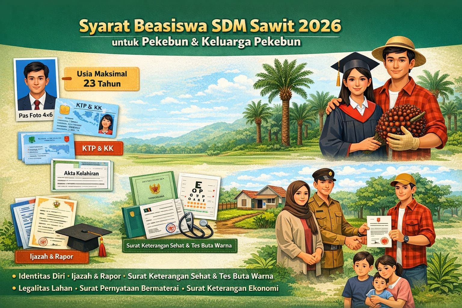Syarat Beasiswa SDM Sawit 2026 untuk Kategori Pekebun dan Keluarga, Jangan Sampai Keliru