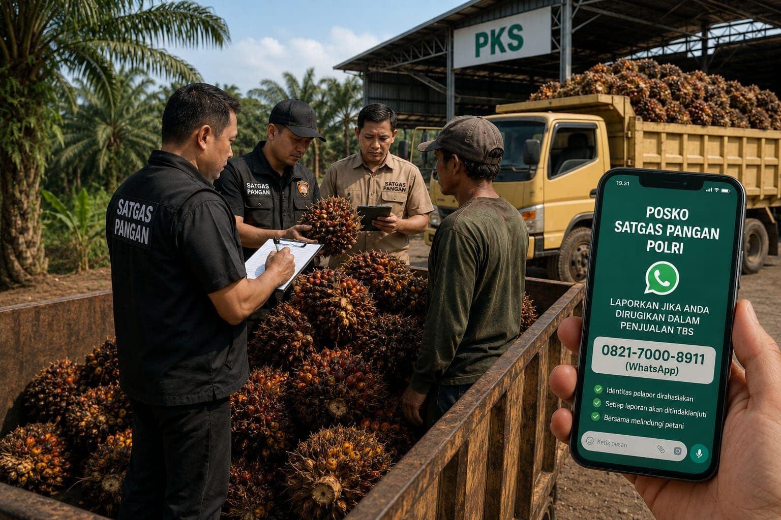 Satgas Pangan Perkuat Pengawasan Harga TBS Sawit, Petani Bisa Lapor Lewat WA Jika Dirugikan