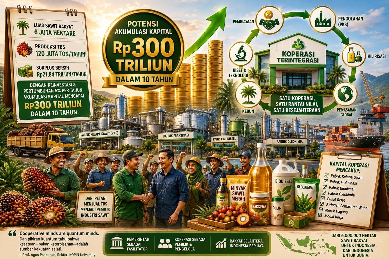 Rektor IKOPIN Universitas Ungkap Sawit Rakyat Berpotensi Bangun Kapital Rp300 Triliun dalam Satu Dekade, Asalkan...