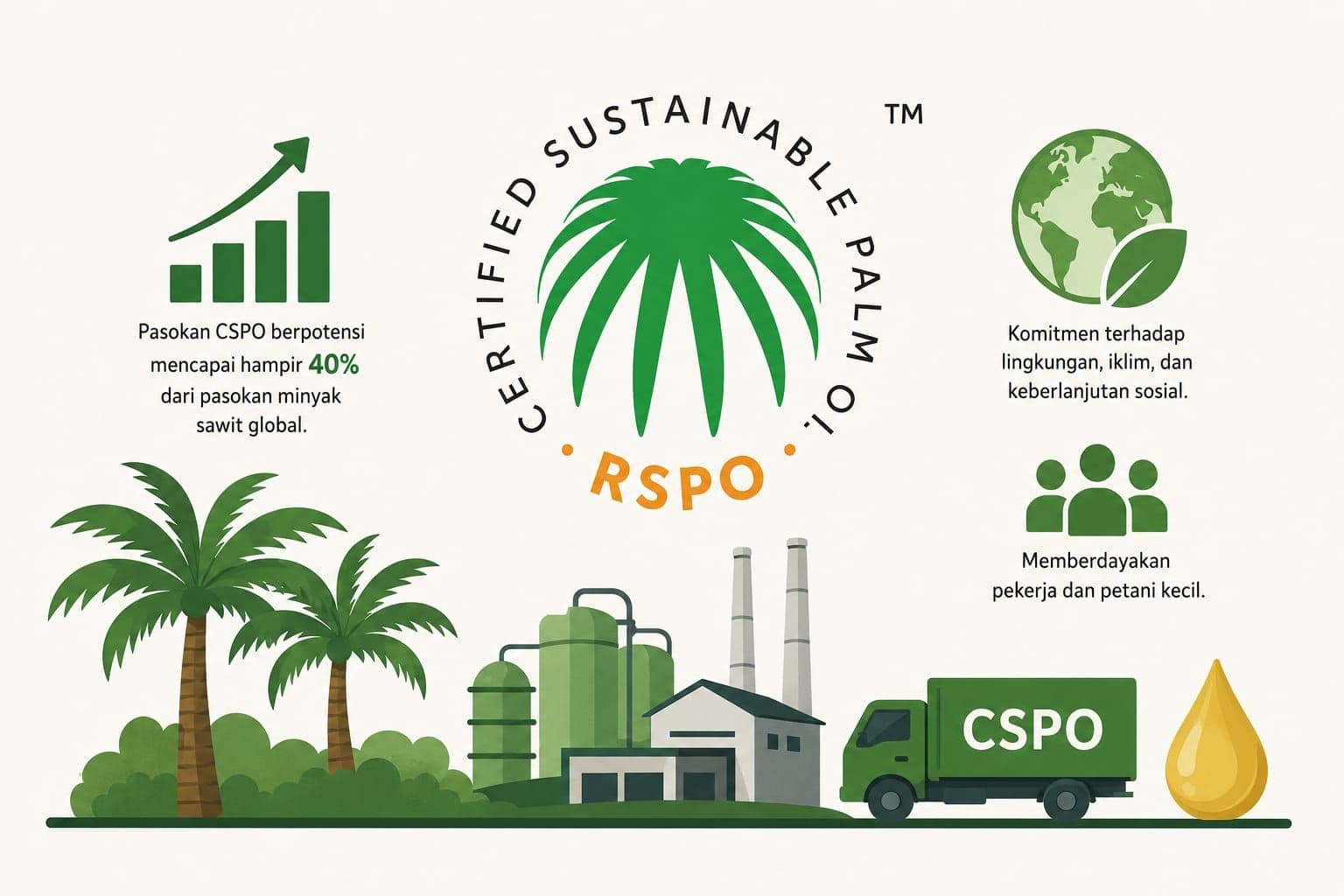 Pasokan Sawit Bersertifikat RSPO Berpotensi Kuasai Hampir 40 Persen Pasar Global