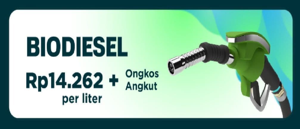 April 2026, HIP BBN Jenis Biodiesel Sebesar Rp14.262/Liter