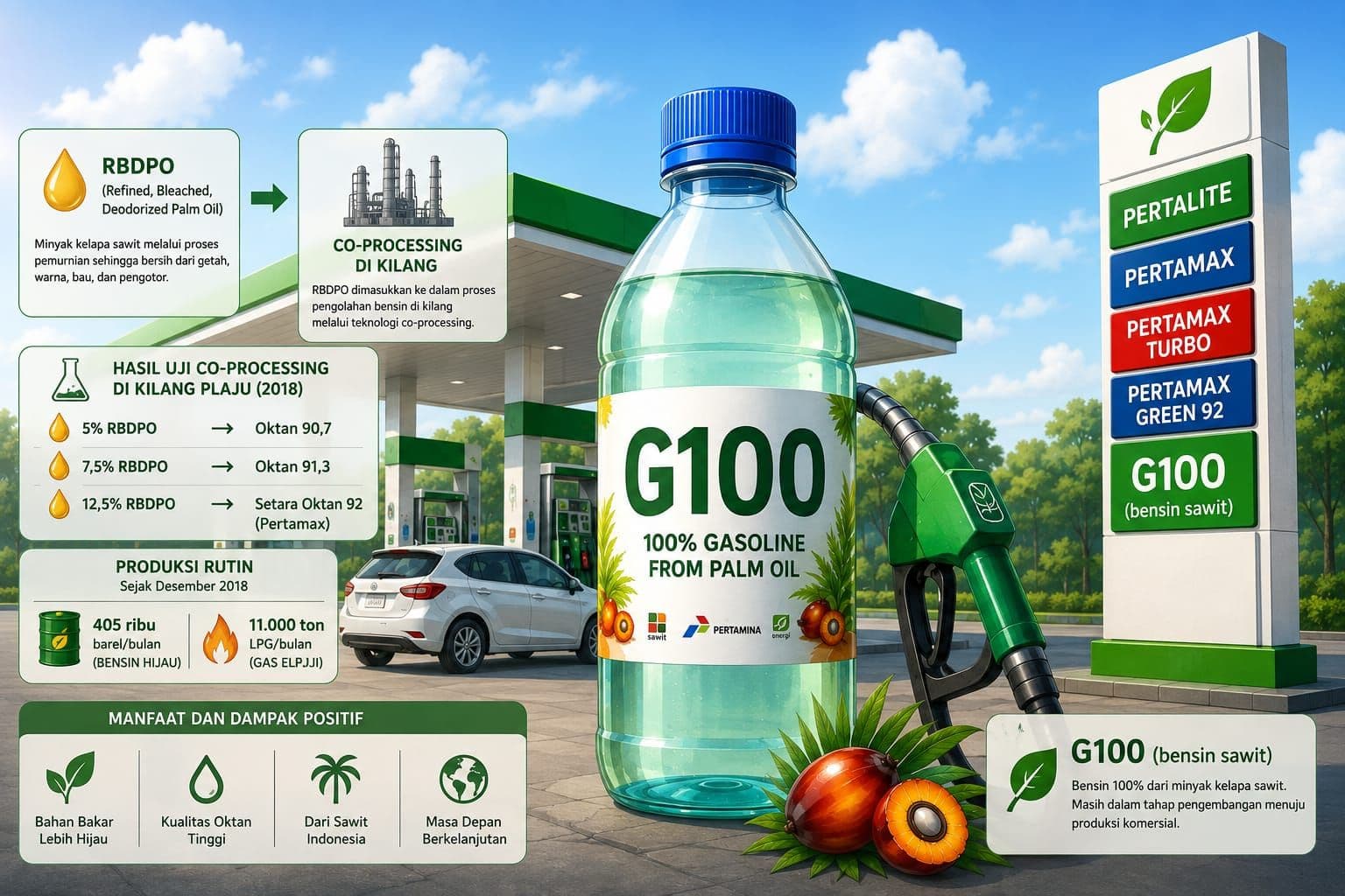 Kenapa G100 Belum Ada di SPBU? Ini Tantangan Bensin Sawit Indonesia