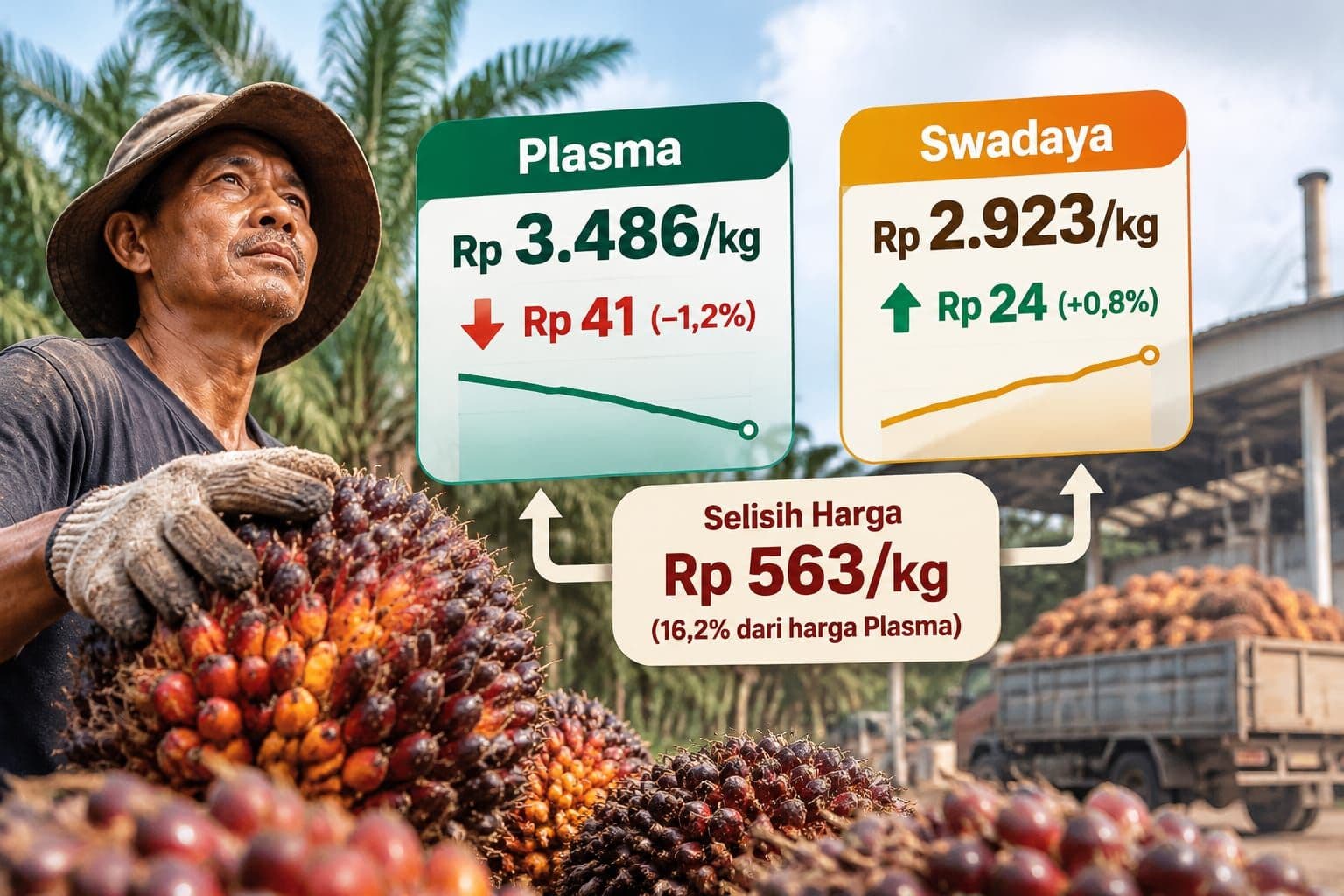Harga TBS Swadaya Naik 0,8 Persen, Plasma Justru Turun 1,2 Persen
